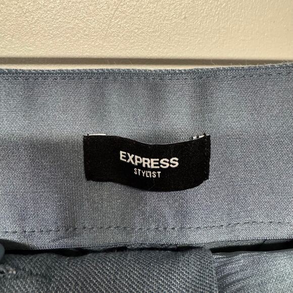 Express Womens Stylist Ankle Super High Rise Light Blue Trouser Pants Size 12L - Picture 6 of 13